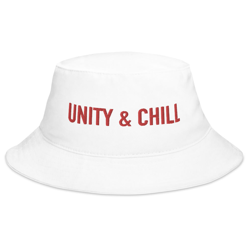 UNITY AND CHILL BUCKET HAT (WHITE ONLY)