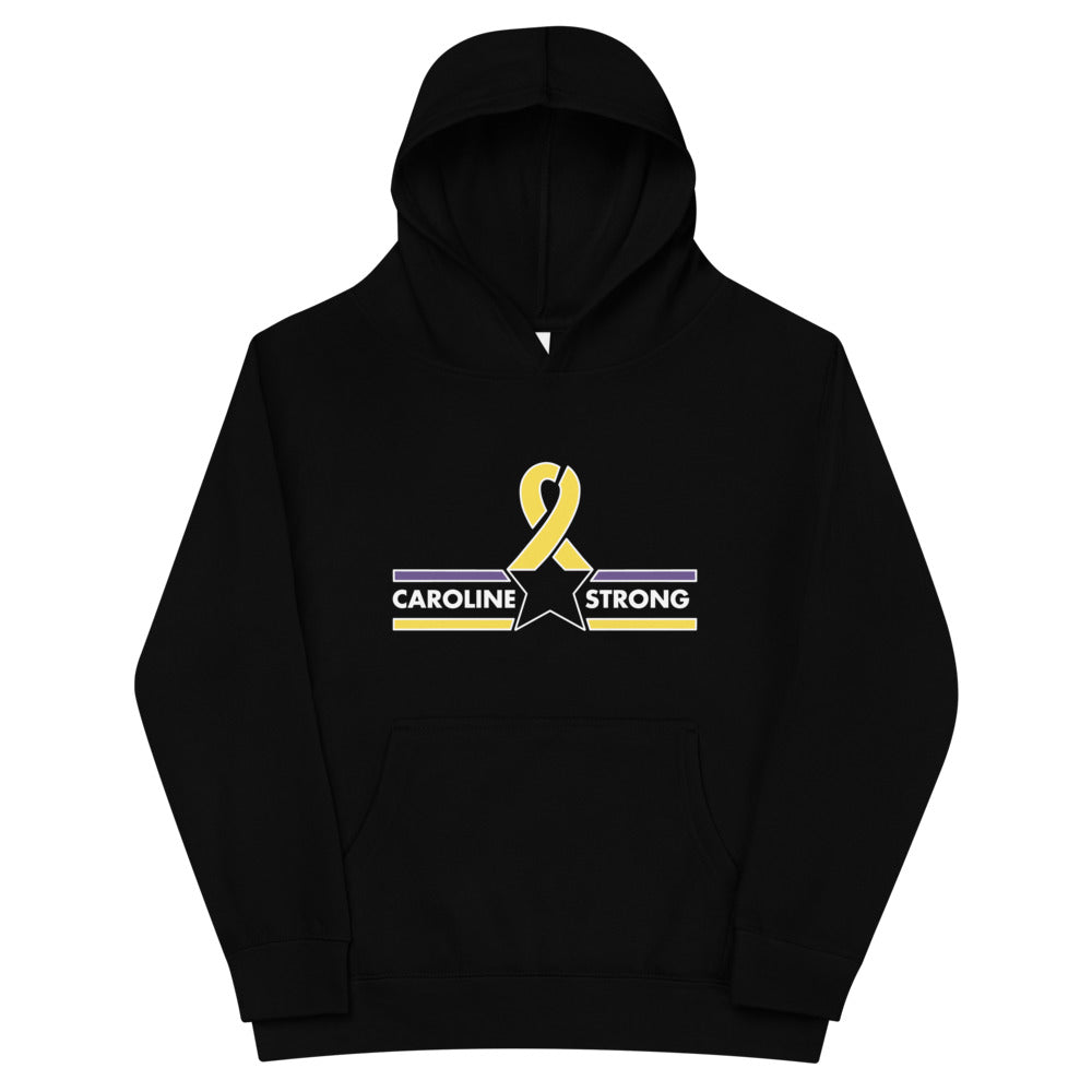 CAROLINE STRONG WHITE OUTLINE LOGO KIDS HOODIE