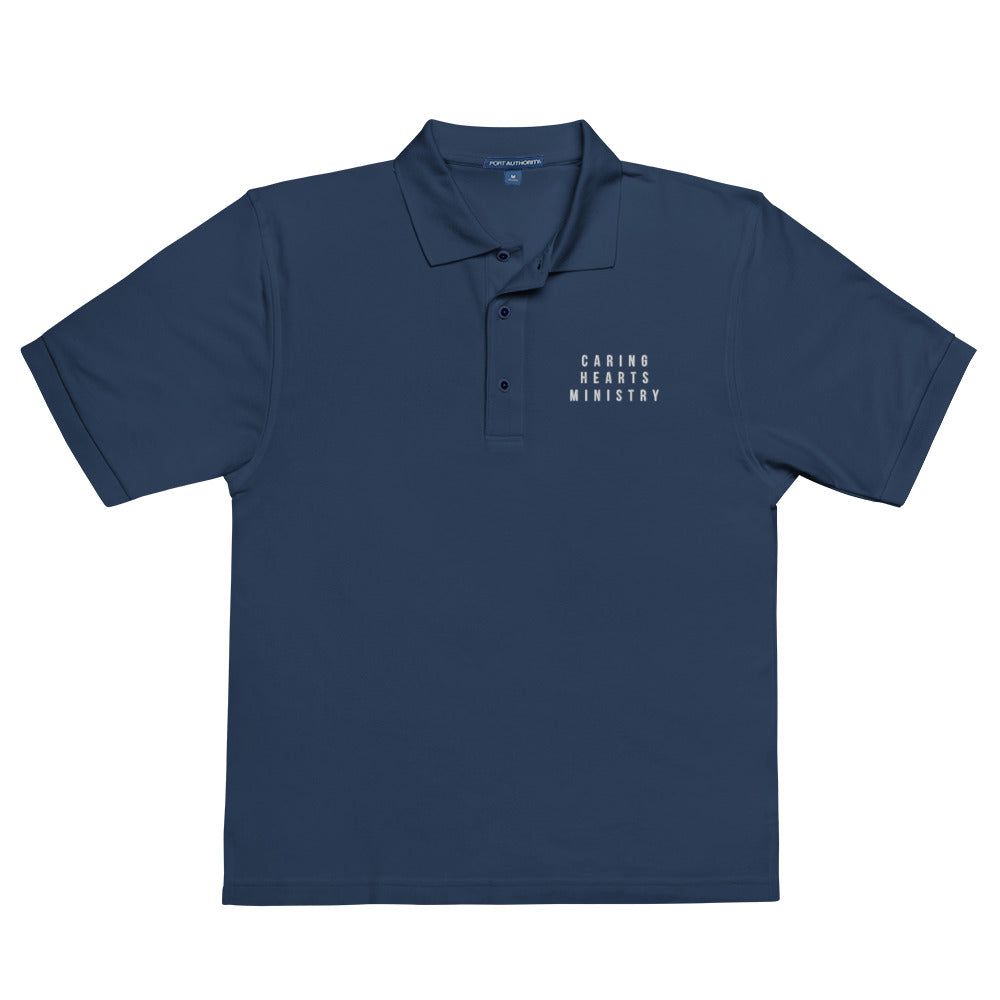 CARING HEARTS WHITE LOGO POLO SHIRT (MORE COLORS)