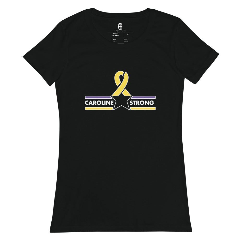 CAROLINE STRONG WOMEN'S WHITE OUTLINE LOGO FITTED T-SHIRT (MORE COLORS)