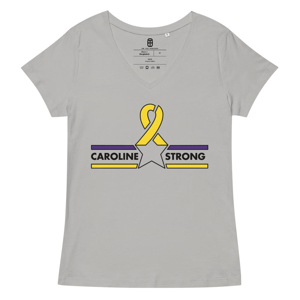 CAROLINE STRONG WOMEN'S BLACK OUTLINE V-NECK T-SHIRT (MORE COLORS)
