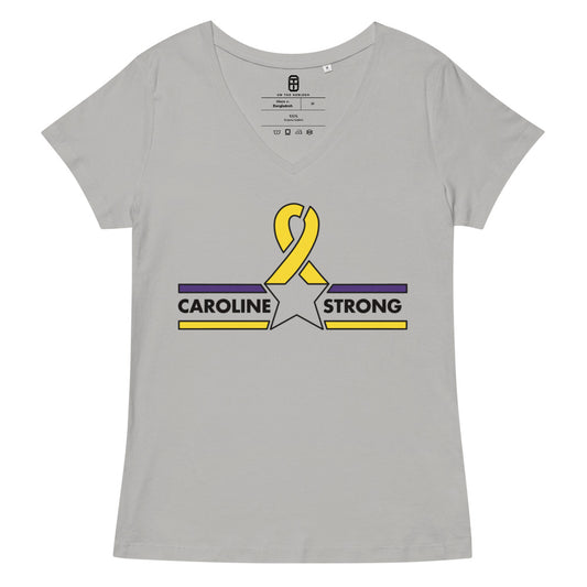 CAROLINE STRONG WOMEN'S BLACK OUTLINE V-NECK T-SHIRT (MORE COLORS)