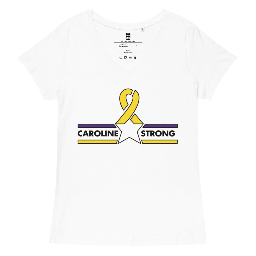 CAROLINE STRONG WOMEN'S BLACK OUTLINE V-NECK T-SHIRT (MORE COLORS)