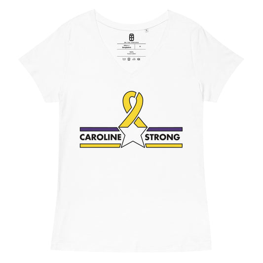 CAROLINE STRONG WOMEN'S BLACK OUTLINE V-NECK T-SHIRT (MORE COLORS)