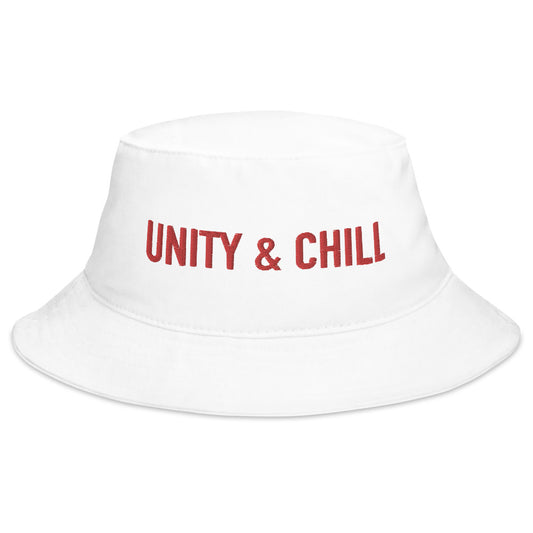 UNITY AND CHILL BUCKET HAT (WHITE ONLY)