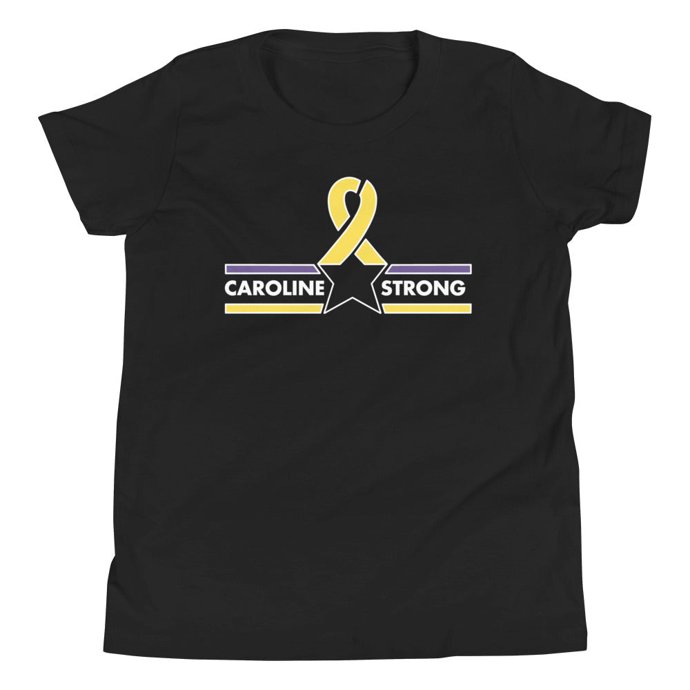 CAROLINE STRONG WHITE OUTLINE LOGO YOUTH T-SHIRT (MORE COLORS)